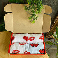 Подарунковий бокс шкарпеток чоловічих на 4 пари 40-45 р білі та демісезонні, трикотажні та повсякденні високі Br BAR