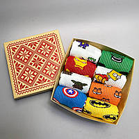 Набір модних чоловічих шкарпеток на 8 пар 40-45 р з героями Marvel яскраві та прикольні, довгі та молодіжні Br BAR