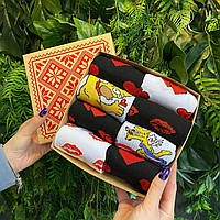 Святковий бокс шкарпеток жіночих на 8 пар 36-41 р чорно-білі демісезонні, якісні трикотажні високі Br BAR