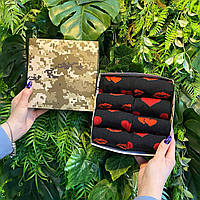 Бокс шкарпеток чоловічих довгих практичних весна-осінь із принтом коханому хлопцю 40-45 8 шт у подарунковій коробці Br BAR