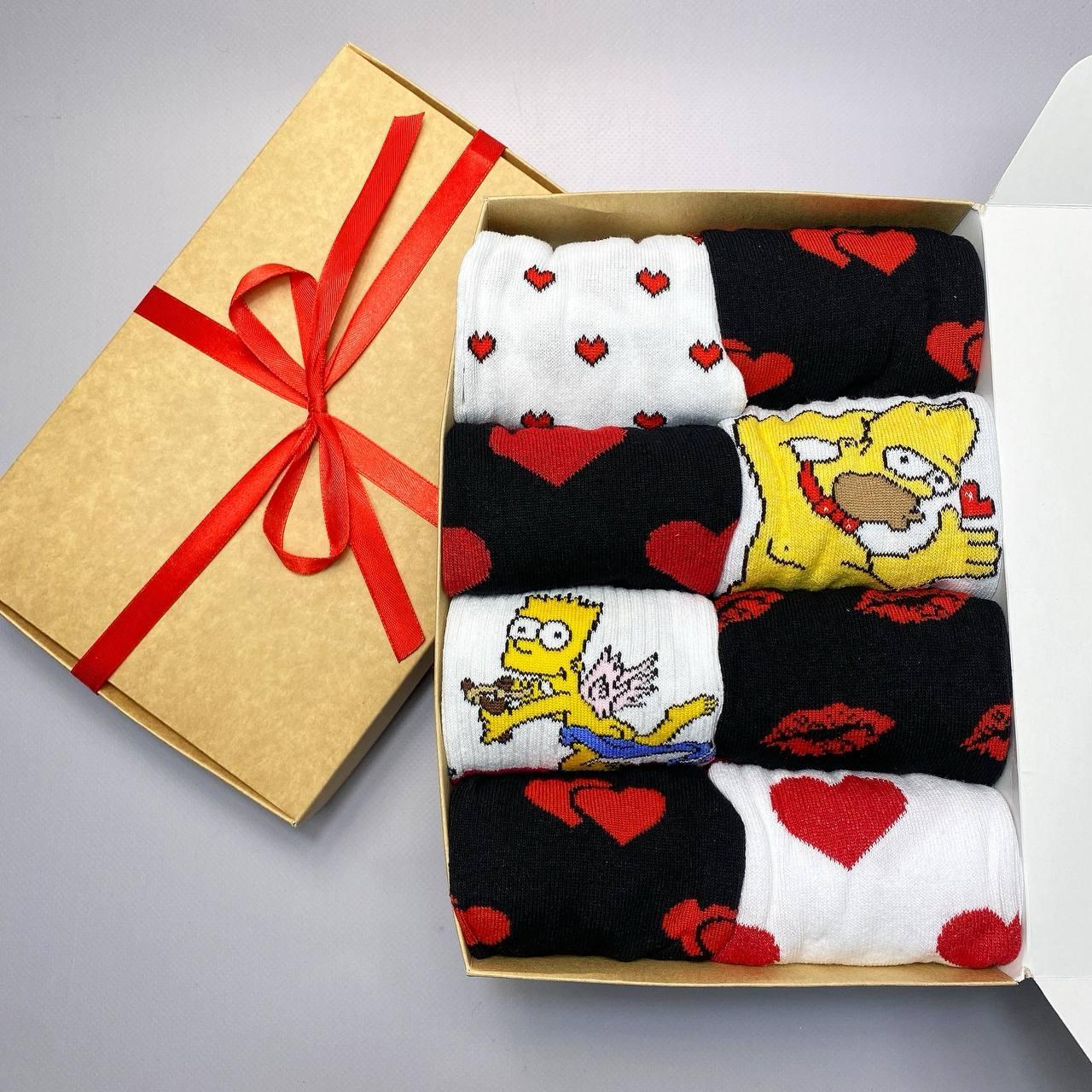 Комплект чоловічих високих шкарпеток 8 пар набір у коробці, оригінальний подарунок парню чоловікові на день Br BAR, фото 1