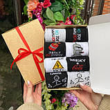 Бокс шкарпеток чоловічих високих демісезонних креативних із веселим барвистим принтом 40-45 8 пар для Br BAR, фото 5