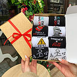 Бокс шкарпеток чоловічих високих демісезонних креативних із веселим барвистим принтом 40-45 8 пар для Br BAR, фото 7