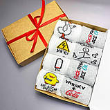 Набір шкарпеток чоловічих довгих демісезонних практичних з яскравими смішними малюнками 40-45 8 пар для Br BAR, фото 4