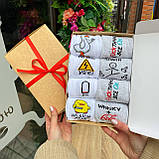 Набір шкарпеток чоловічих довгих демісезонних практичних з яскравими смішними малюнками 40-45 8 пар для Br BAR, фото 6