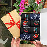 Бокс шкарпеток чоловічих довгих весна-осінь крутих з модним прикольним принтом 40-45 8 пар у подарунковій Br BAR, фото 2