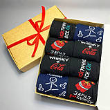 Бокс шкарпеток чоловічих довгих весна-осінь крутих з модним прикольним принтом 40-45 8 пар у подарунковій Br BAR, фото 3