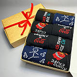 Бокс шкарпеток чоловічих довгих весна-осінь крутих з модним прикольним принтом 40-45 8 пар у подарунковій Br BAR, фото 7