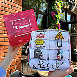 Набір шкарпеток чоловічих довгих стильних демісезонних оригінальних з яскравими тренд малюнками 40-45 8 шт Br BAR, фото 2