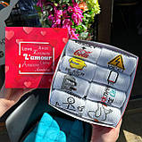 Набір шкарпеток чоловічих довгих стильних демісезонних оригінальних з яскравими тренд малюнками 40-45 8 шт Br BAR, фото 4