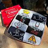 Прикольний бокс шкарпеток чоловічих високих демісезонних зі смішним принтом 40-45 8 шт в оригінальній Br BAR, фото 7