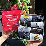 Прикольний бокс шкарпеток чоловічих високих демісезонних зі смішним принтом 40-45 8 шт в оригінальній Br BAR, фото 6