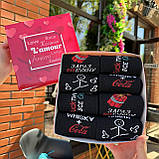 Набір шкарпеток чоловічих довгих демісезонних однотонних із веселим дизайном 40-45 8 шт у креативній Br BAR, фото 6