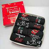 Набір шкарпеток чоловічих довгих демісезонних однотонних із веселим дизайном 40-45 8 шт у креативній Br BAR, фото 8