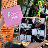 Барвистий набір шкарпеток чоловічих довгих повсякденних весна-осінь із веселим дизайном 40-45 8 пар в Br BAR, фото 3