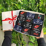 Чоловічі шкарпетки круті високі весна-осінь із приколом на оригінальний подарунок парню 12 пар 40-45р HG Br BAR, фото 3