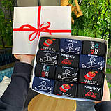 Бокс шкарпеток чоловічих високих демісезонних із креативним веселим принтом 40-45 12 пар ідея для подарунка Br BAR, фото 6