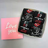 Бокс шкарпеток чоловічих довгих демісезонних із веселим принтом 40-45 8 пар у красивій подарунковій коробці Br BAR, фото 3