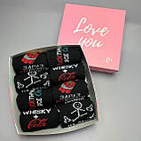 Бокс шкарпеток чоловічих довгих демісезонних із веселим принтом 40-45 8 пар у красивій подарунковій коробці Br BAR, фото 5