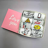 Набір шкарпеток чоловічих високих демісезонних із кумедними малюнками 40-45 8 пар у красивій подарунковій Br BAR, фото 3