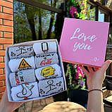 Набір шкарпеток чоловічих високих демісезонних із кумедними малюнками 40-45 8 пар у красивій подарунковій Br BAR, фото 7