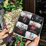 Тренд бокс шкарпеток чоловічих довгих практичних весна-осінь з оригінальним принтом 40-45 8 шт у крутій Br BAR, фото 2