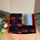 Чоловічий бокс керамічна чашка 330 мл і довгі демісезонні шкарпетки 8 пар 40-45 на оригінальний подарунок Br BAR, фото 3