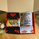 Чоловічий набір керамічна чашка 330 мл і високі демісезонні шкарпетки 8 пар 40-45 на креативний подарунок Br BAR, фото 9