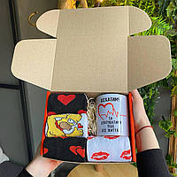 Подарунковий бокс для хлопця шкарпетки високі демісезонні 8 шт 40-45 і чашка 330 мл креативний подарунок коханому Br BAR