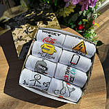 Креативний комплект шкарпеток чоловічих довгих демісезонних з яскравими веселими малюнками 40-45 8 пар на Br BAR, фото 9