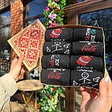 Подарунковий набір шкарпеток чоловічих високих демісезонних з яскравим веселим барвистим дизайном 40-45 8 Br BAR, фото 4