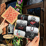 Бокс шкарпеток чоловічих високих бавовняних веселих весна-осінь 40-45 8 пар у красивій подарунковій коробці Br BAR, фото 3