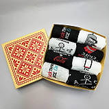 Бокс шкарпеток чоловічих високих бавовняних веселих весна-осінь 40-45 8 пар у красивій подарунковій коробці Br BAR, фото 4