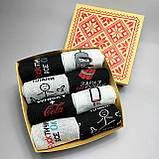 Бокс шкарпеток чоловічих високих бавовняних веселих весна-осінь 40-45 8 пар у красивій подарунковій коробці Br BAR, фото 5