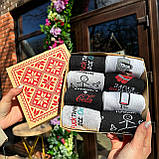 Бокс шкарпеток чоловічих високих бавовняних веселих весна-осінь 40-45 8 пар у красивій подарунковій коробці Br BAR, фото 7