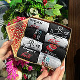 Комплект шкарпеток чоловічих високих демісезонних демісезонних однотонних з яскравими веселими малюнками та Br BAR, фото 7