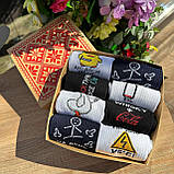 Бокс шкарпеток чоловічих довгих демісезонних практичних стильних з яскравим кумедним дизайном 40-45 8 пар Br BAR, фото 4