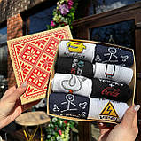 Бокс шкарпеток чоловічих довгих демісезонних практичних стильних з яскравим кумедним дизайном 40-45 8 пар Br BAR, фото 5