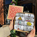 Класний комплект шкарпеток чоловічих високих демісезонних модних із веселими смішними малюнками 40-45 8 шт Br BAR, фото 4