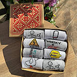 Класний комплект шкарпеток чоловічих високих демісезонних модних із веселими смішними малюнками 40-45 8 шт Br BAR, фото 6