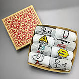 Класний комплект шкарпеток чоловічих високих демісезонних модних із веселими смішними малюнками 40-45 8 шт Br BAR, фото 7