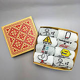 Класний комплект шкарпеток чоловічих високих демісезонних модних із веселими смішними малюнками 40-45 8 шт Br BAR, фото 9