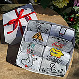 Набір шкарпеток чоловічих високих крутих весна-осінь з яскравими смішними малюнками 40-45 8 пар у Br BAR, фото 5