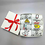 Набір шкарпеток чоловічих високих крутих весна-осінь з яскравими смішними малюнками 40-45 8 пар у Br BAR, фото 7