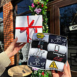 Оригінальний набір шкарпеток чоловічих довгих демісезонних з креативним веселим дизайном 40-45 8 пар на Br BAR, фото 7