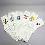 Креативний бокс шкарпеток чоловічих високих демісезонних білих із веселими приколами 40-45 6 пар на Br BAR, фото 2