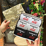 Бокс шкарпеток чоловічих довгих демісезонних класних з оригінальним принтом Whisky+Cola 40-45 6 пар на Br BAR, фото 4