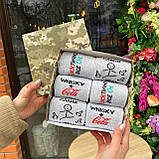 Бокс шкарпеток чоловічих високих практичних сірих весна-осінь із креативними веселими написами малюнками Br BAR, фото 2