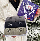 Новорічний бокс чоловічих теплих зимових бавовняних шкарпеток 6 шт 41-45 у святковій коробці Br BAR, фото 2