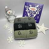 Новорічний бокс чоловічих теплих зимових бавовняних шкарпеток 6 шт 41-45 у святковій коробці Br BAR, фото 7